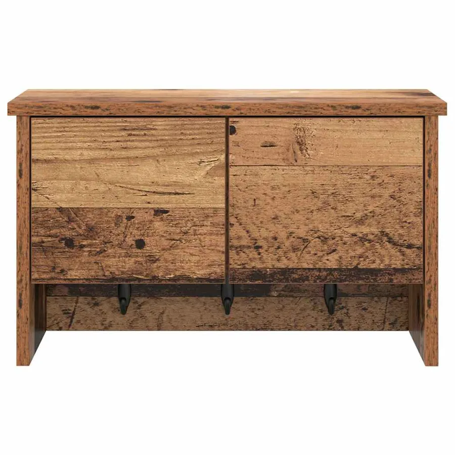 Porte-manteau mural avec étagère Bois ancien 50 x 20 x 30 cm - 6