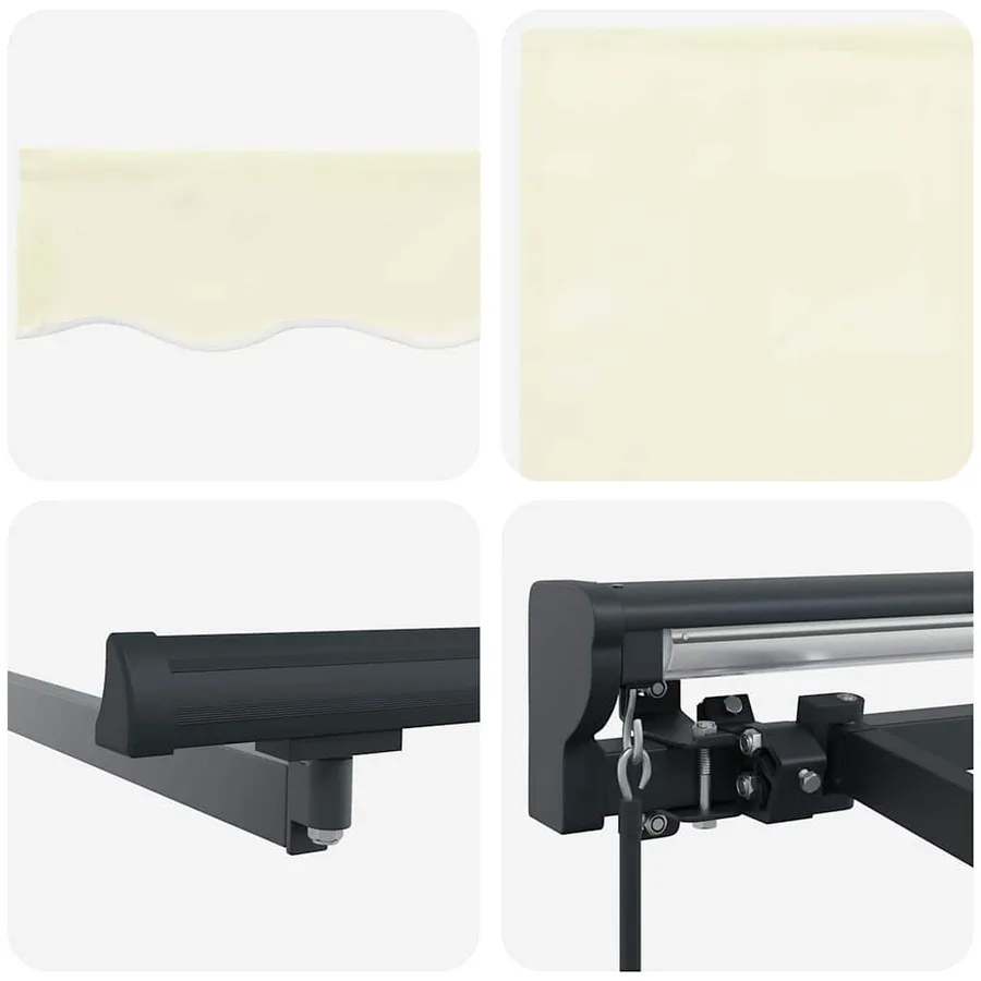 Auvent Rétractable Crème 400 × 300 cm Polyester et Aluminium - 8