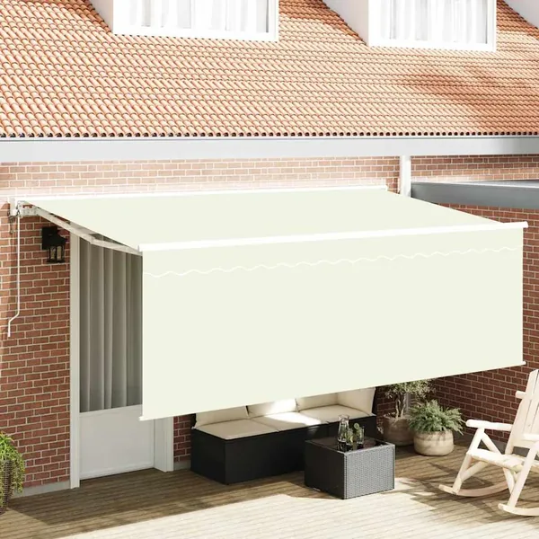 Auvent Rétractable Crème 400 x 200 cm Polyester et Aluminium