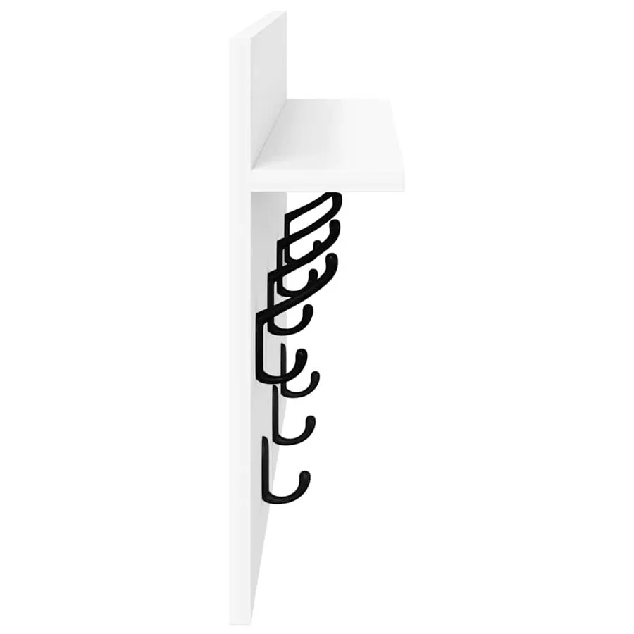 Porte-manteau mural Blanc 60 x 40 x 12 cm Bois d'ingénierie - 6