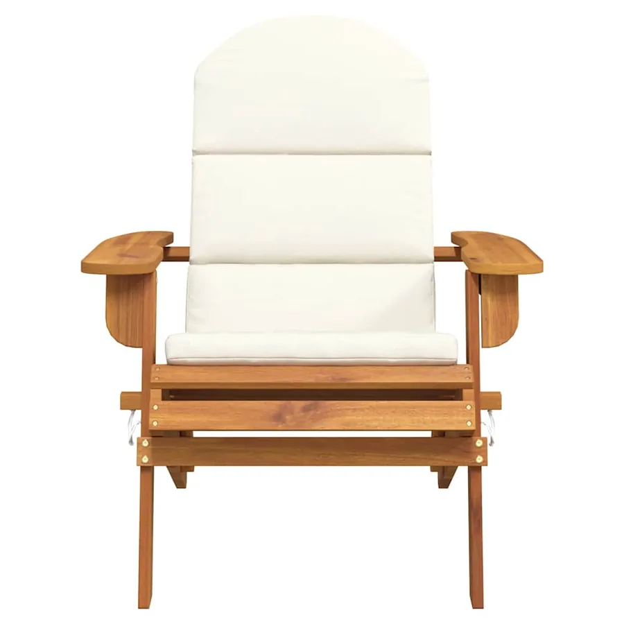 Chaise de jardin Adirondack avec coussins bois massif d'acacia - 3