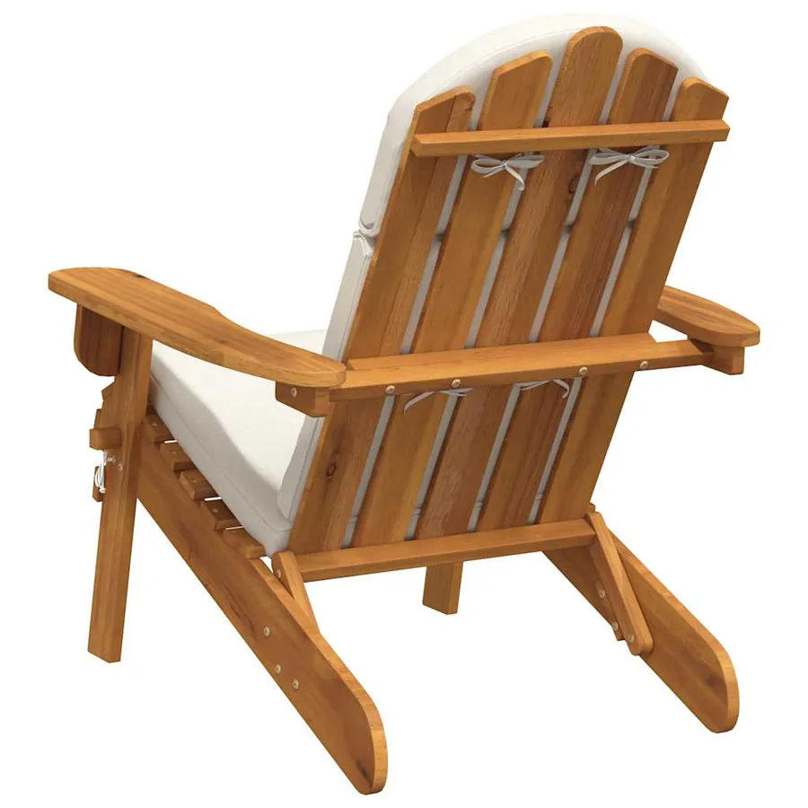 Chaise de jardin Adirondack avec coussins bois massif d'acacia - 6
