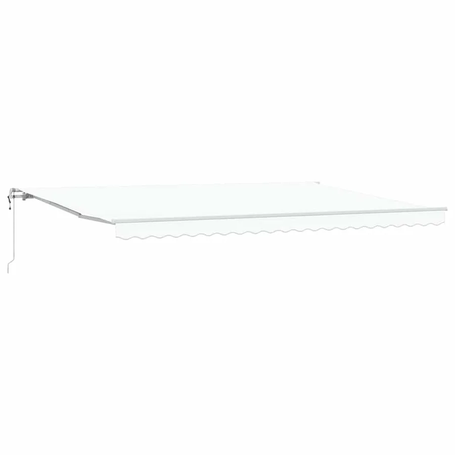 Auvent rétractable Blanc 500 × 300 cm Tissu et Aluminium - 2