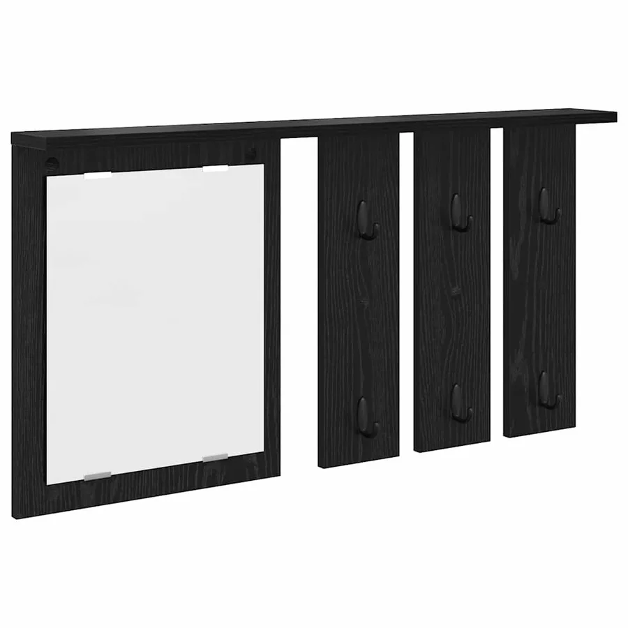 Porte-manteau mural avec étagère Chêne noir 85 x 10 x 45 cm - 2