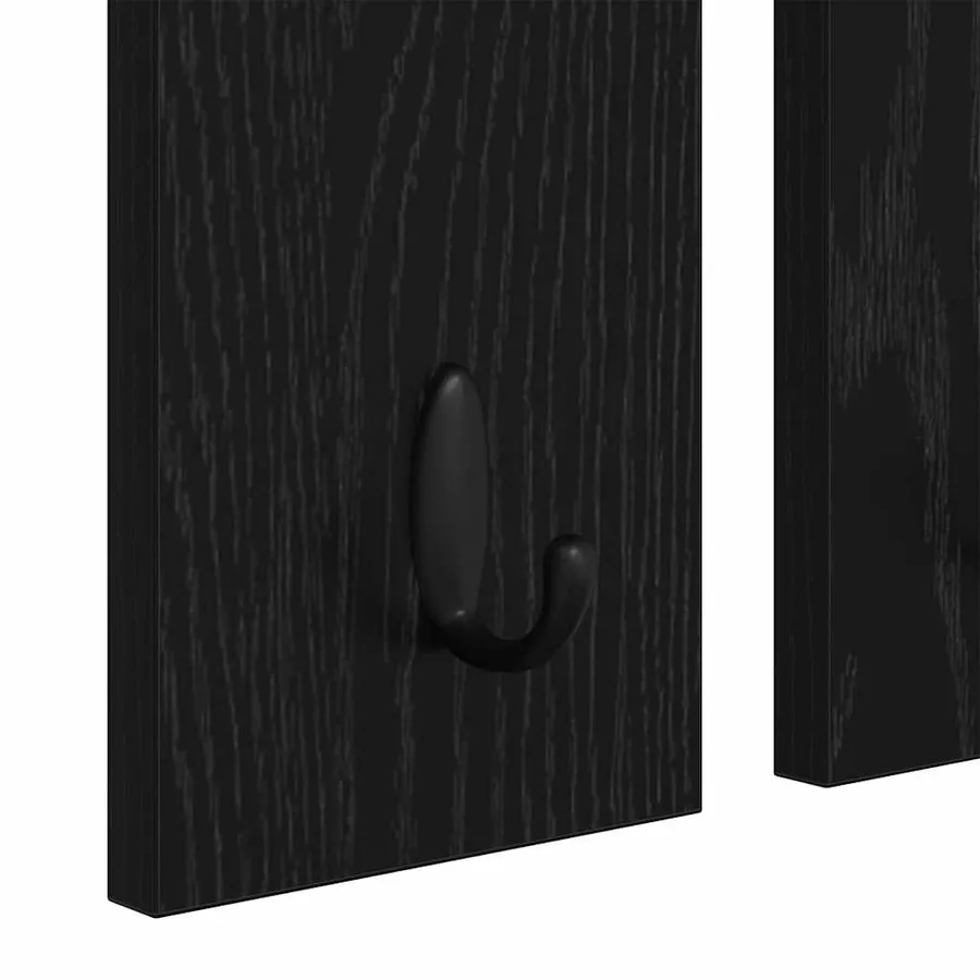 Porte-manteau mural avec étagère Chêne noir 85 x 10 x 45 cm - 9