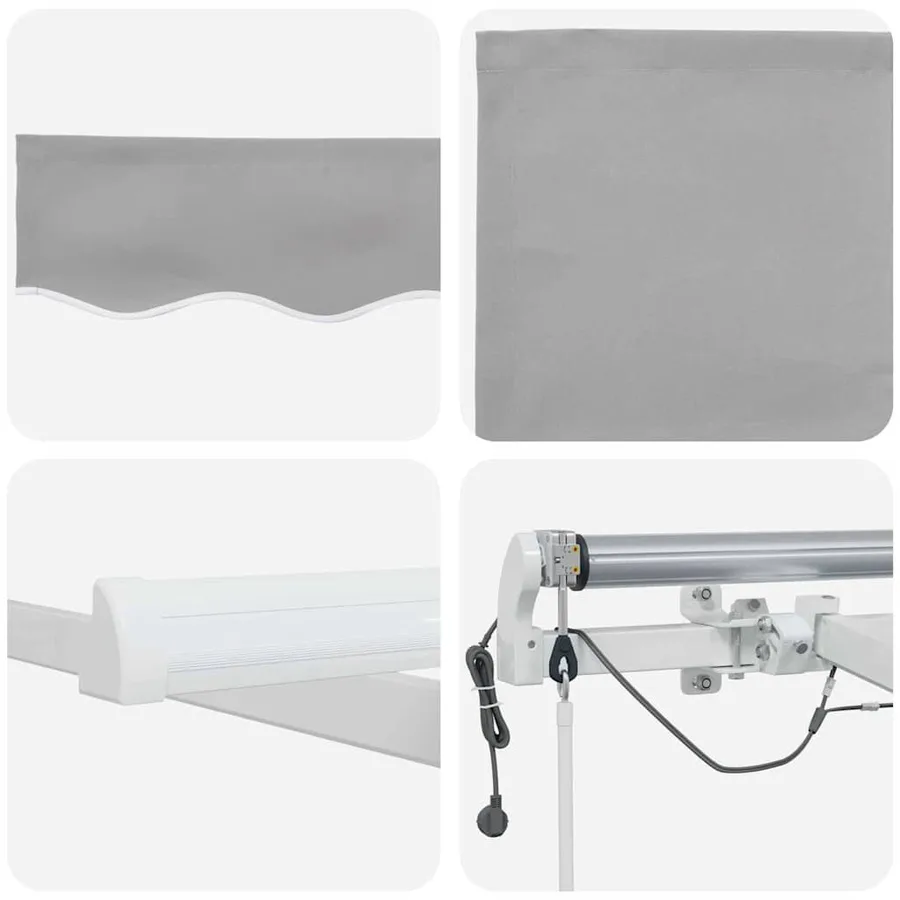 Auvent rétractable Gris clair 600 × 300 cm Polyester - 10