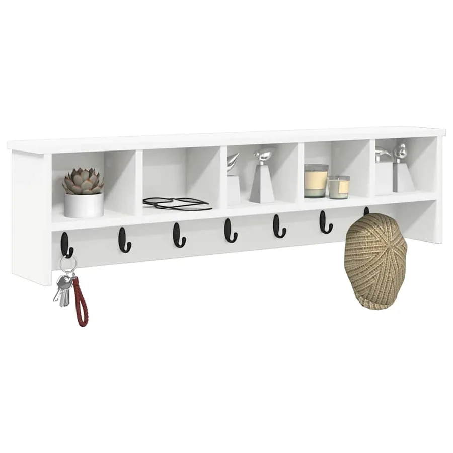 Porte-manteau mural Blanc 100 x 16 x 26 cm Bois d'ingénierie - 3