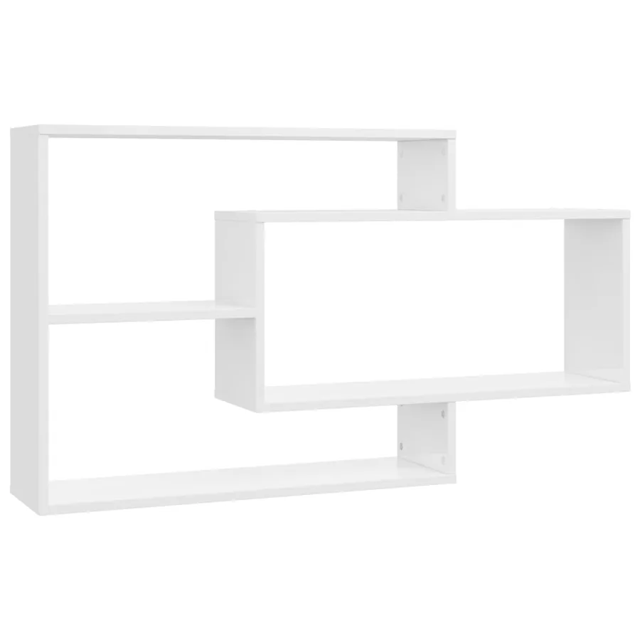 Étagères murales blanc brillant 104x20x58,5 cm bois ingénierie - 2