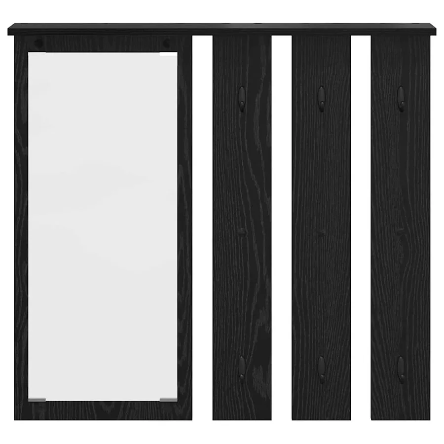Porte-manteau mural avec étagère Chêne noir 84 x 10 x 80 cm - 5