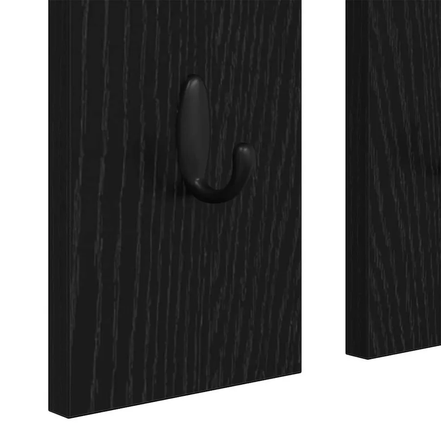 Porte-manteau mural avec étagère Chêne noir 84 x 10 x 80 cm - 9