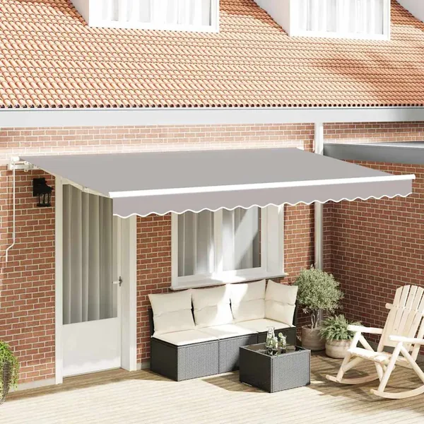 Auvent Rétractable Gris clair 400 x 200 cm tissu