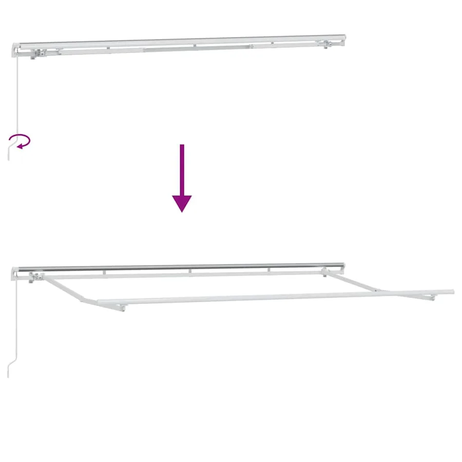 Auvent Rétractable Gris clair 400 x 200 cm tissu - 9