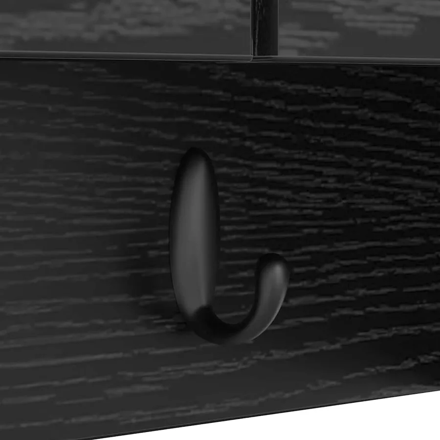 Porte-manteau mural avec étagère Chêne noir 80 x 20 x 30 cm - 10
