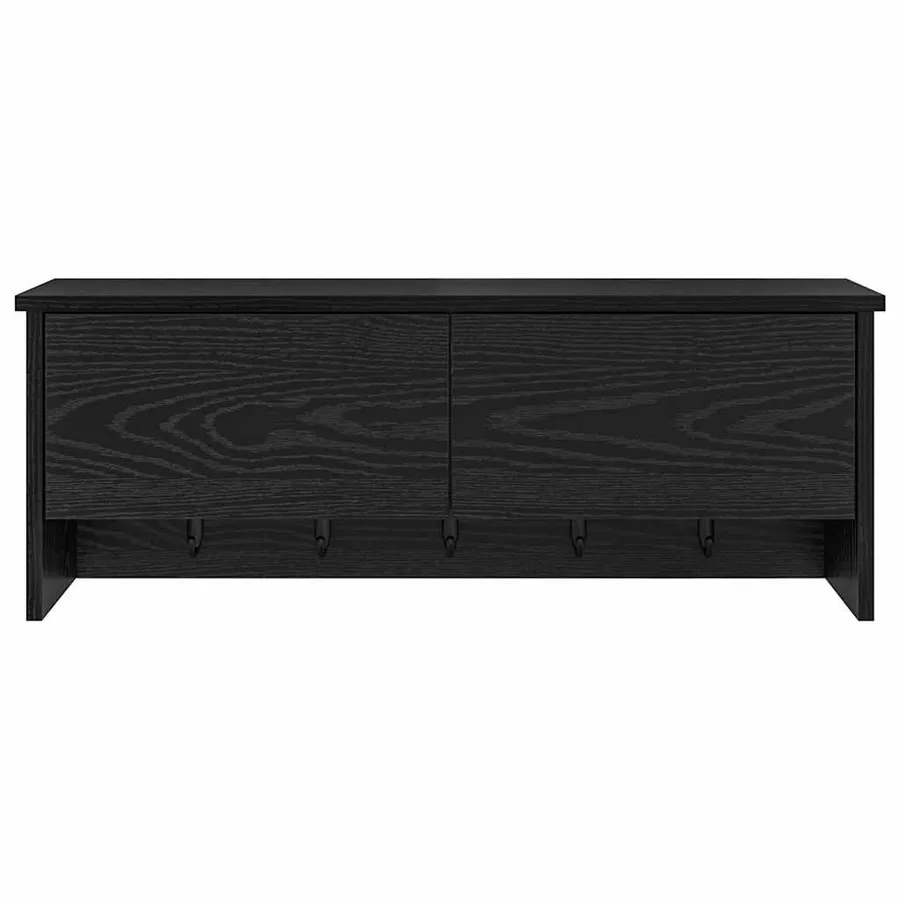 Porte-manteau mural avec étagère Chêne noir 80 x 20 x 30 cm - 6