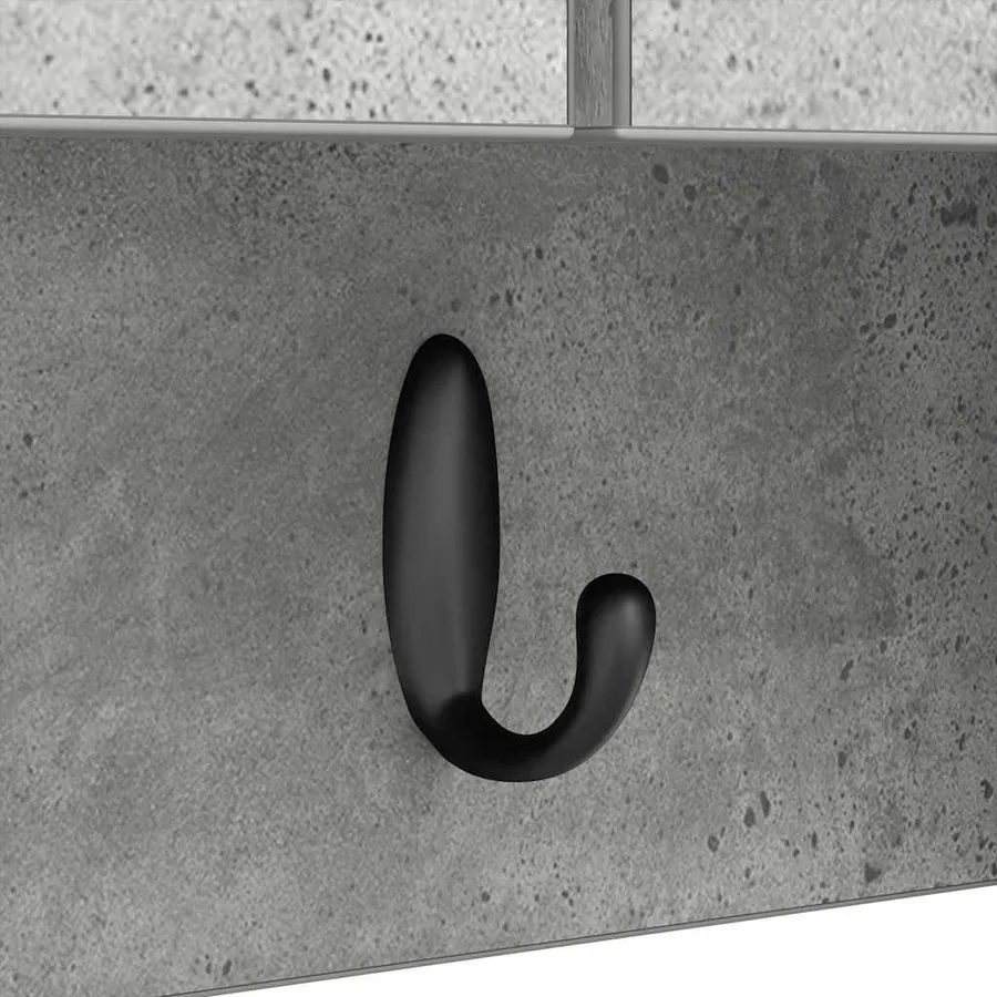 Porte-manteau mural avec étagère Gris béton 80 x 20 x 30 cm - 10