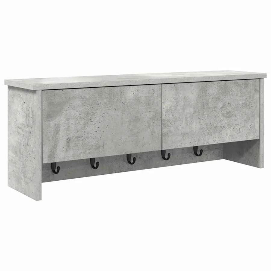 Porte-manteau mural avec étagère Gris béton 80 x 20 x 30 cm - 2