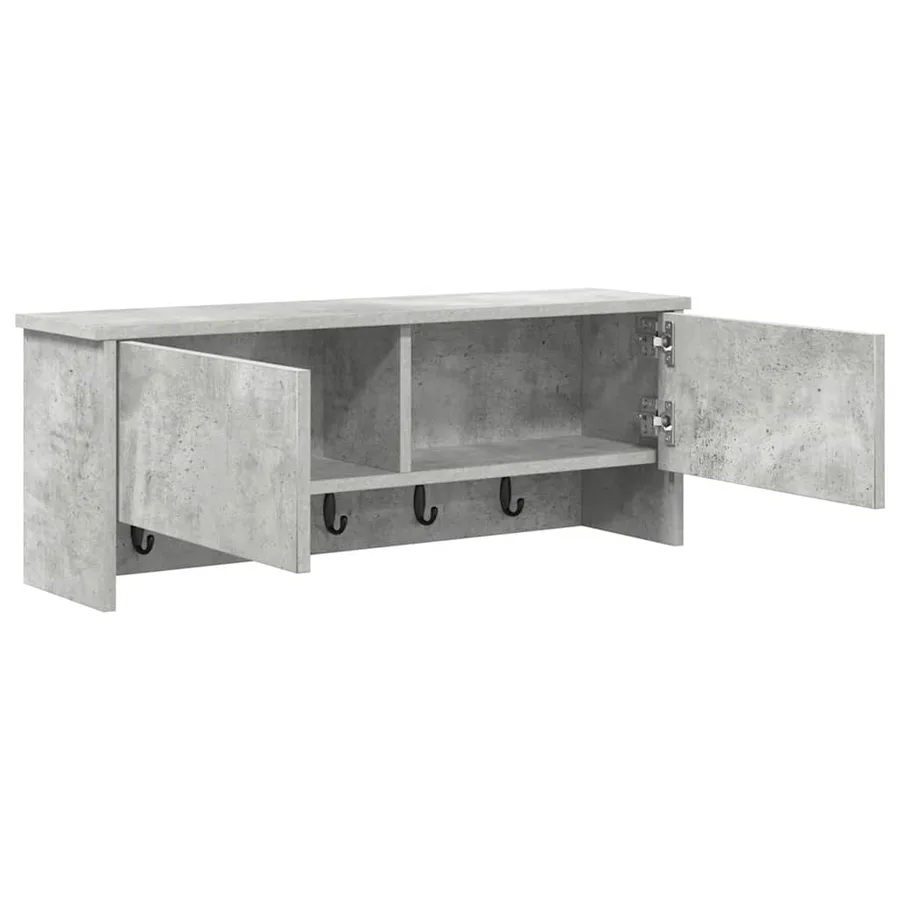Porte-manteau mural avec étagère Gris béton 80 x 20 x 30 cm - 5