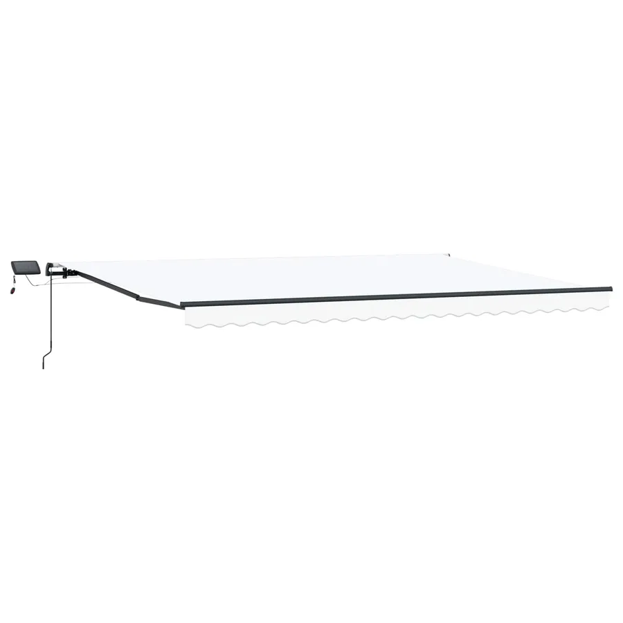 Auvent rétractable Blanc 500 × 350 cm Tissu et Aluminium - 5