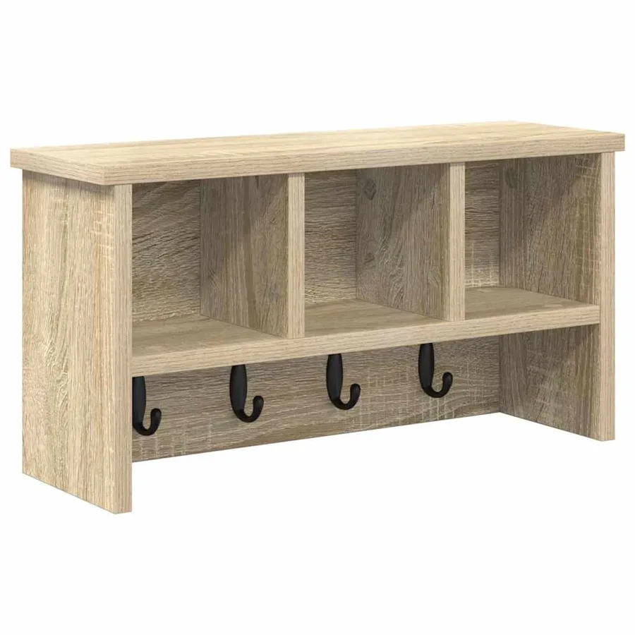 Porte-manteau mural avec étagère Chêne Sonoma 50 x 16 x 26 cm - 2