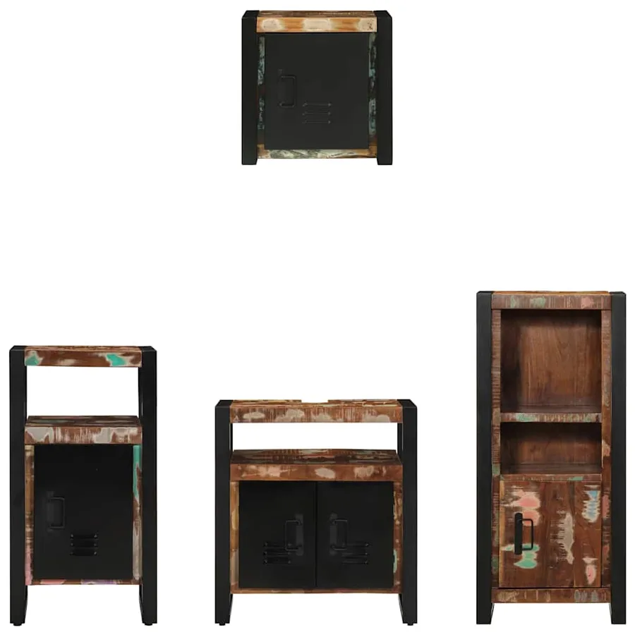 Ensemble de mobilier de salle de bain 4 pcs Bois Recyclé Solide - 8