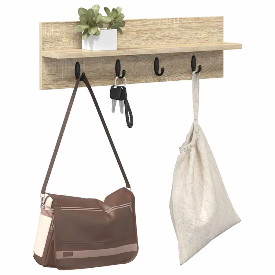 Porte-manteau mural Chêne Sonoma 60 x 10,5 x 18 cm - 3