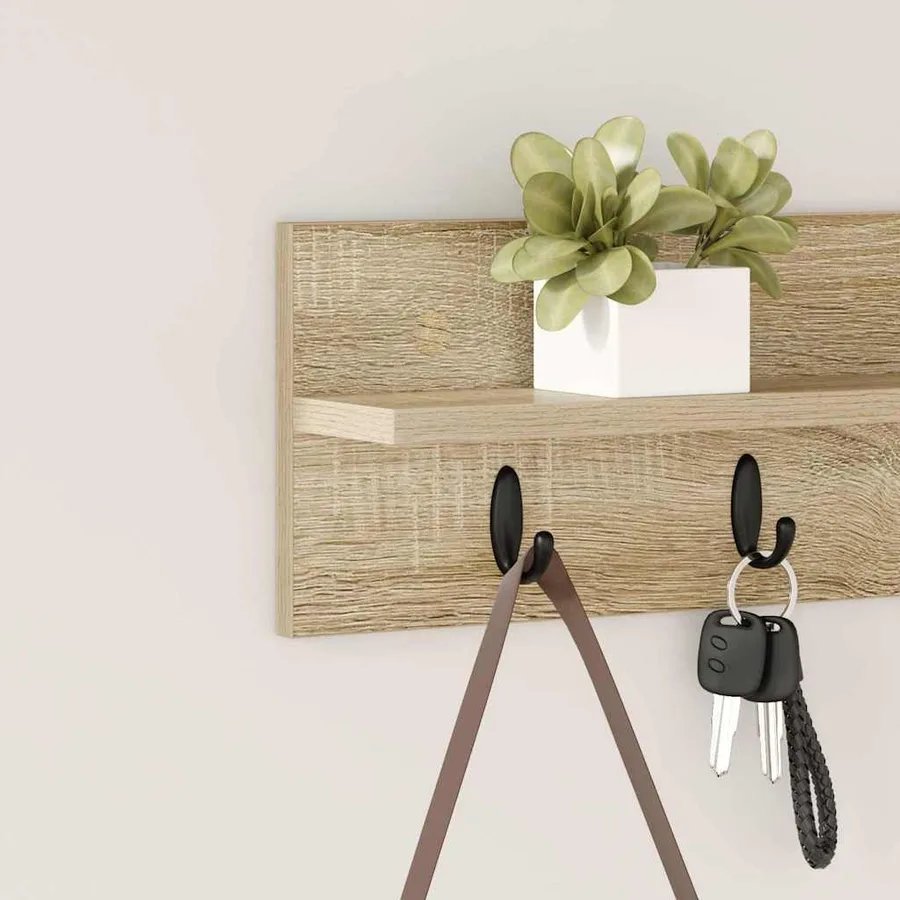 Porte-manteau mural Chêne Sonoma 60 x 10,5 x 18 cm - 4