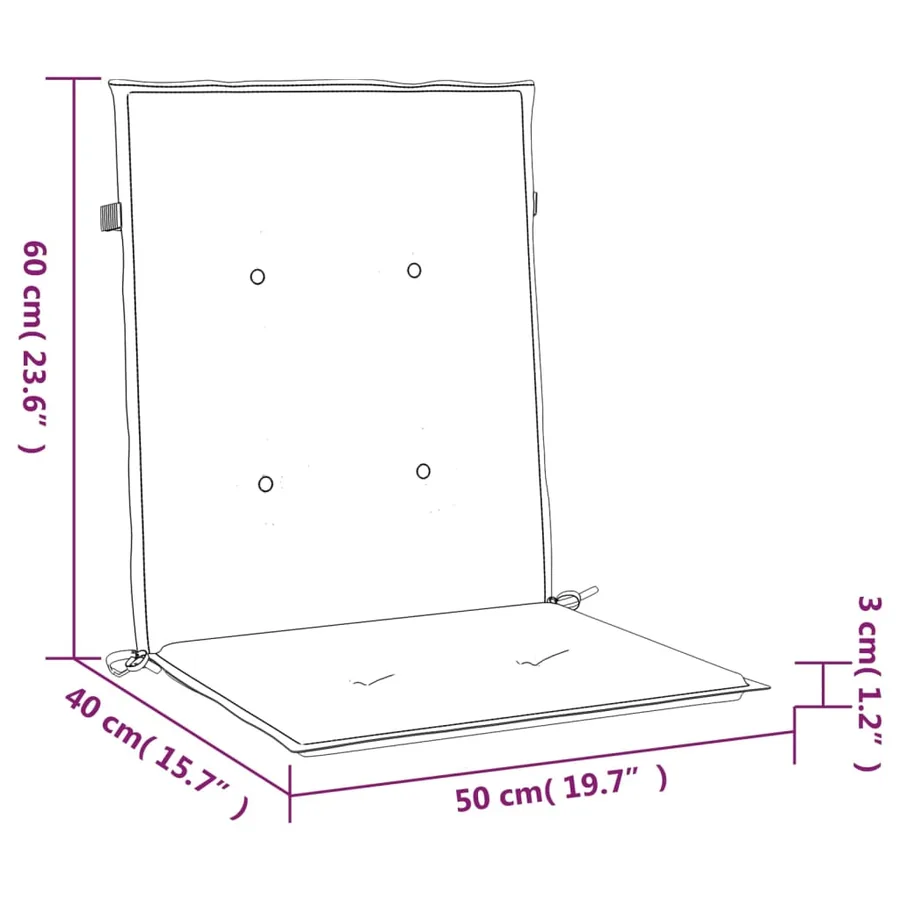 Coussins de chaise de jardin à dossier bas lot de 6 anthracite - 10