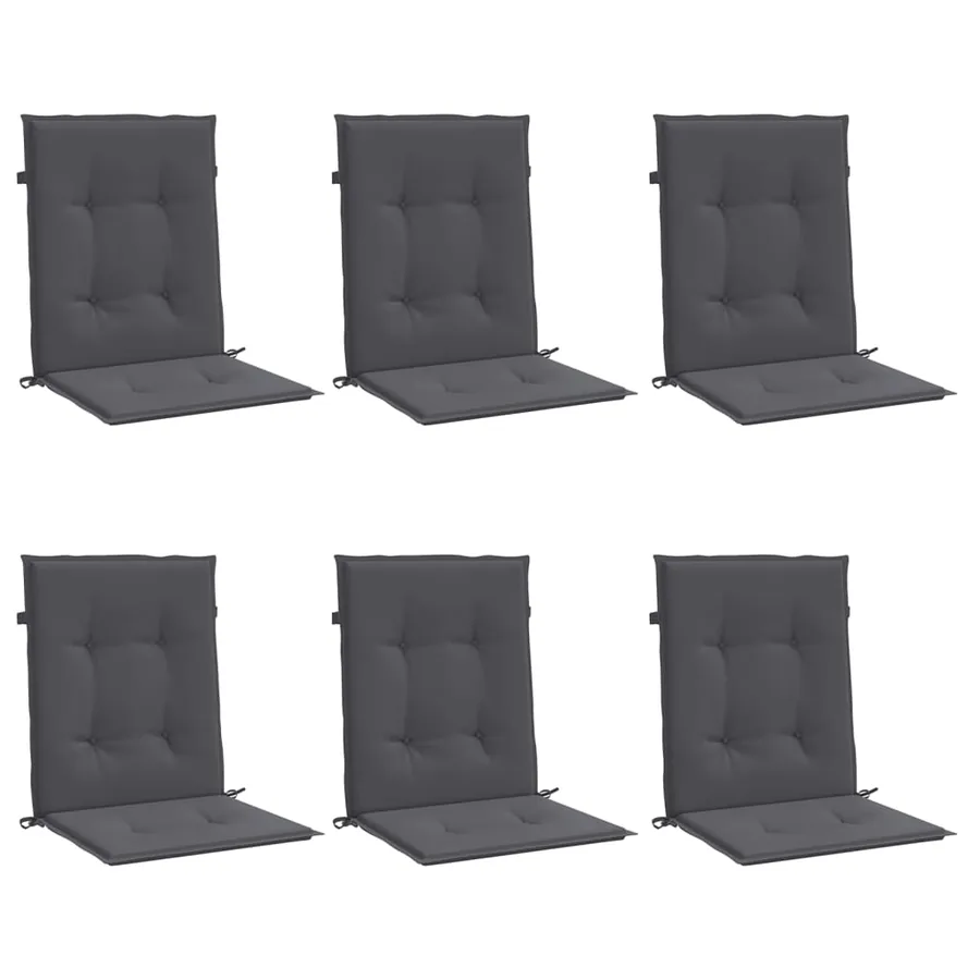 Coussins de chaise de jardin à dossier bas lot de 6 anthracite - 3