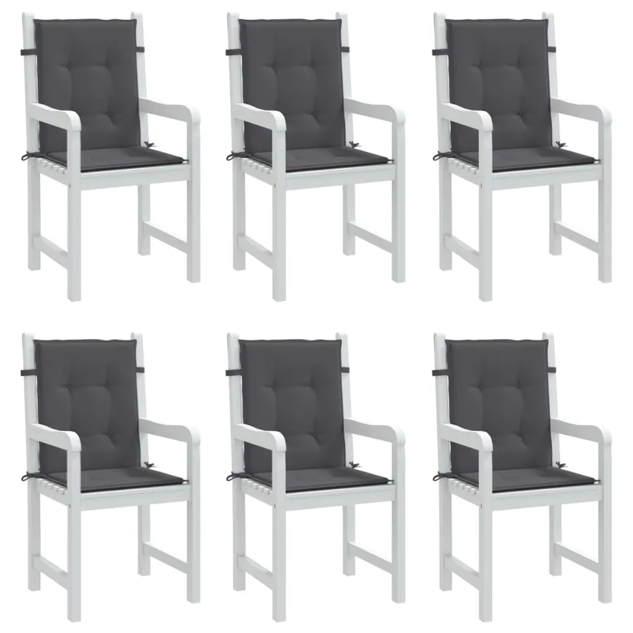 Coussins de chaise de jardin à dossier bas lot de 6 anthracite - 4
