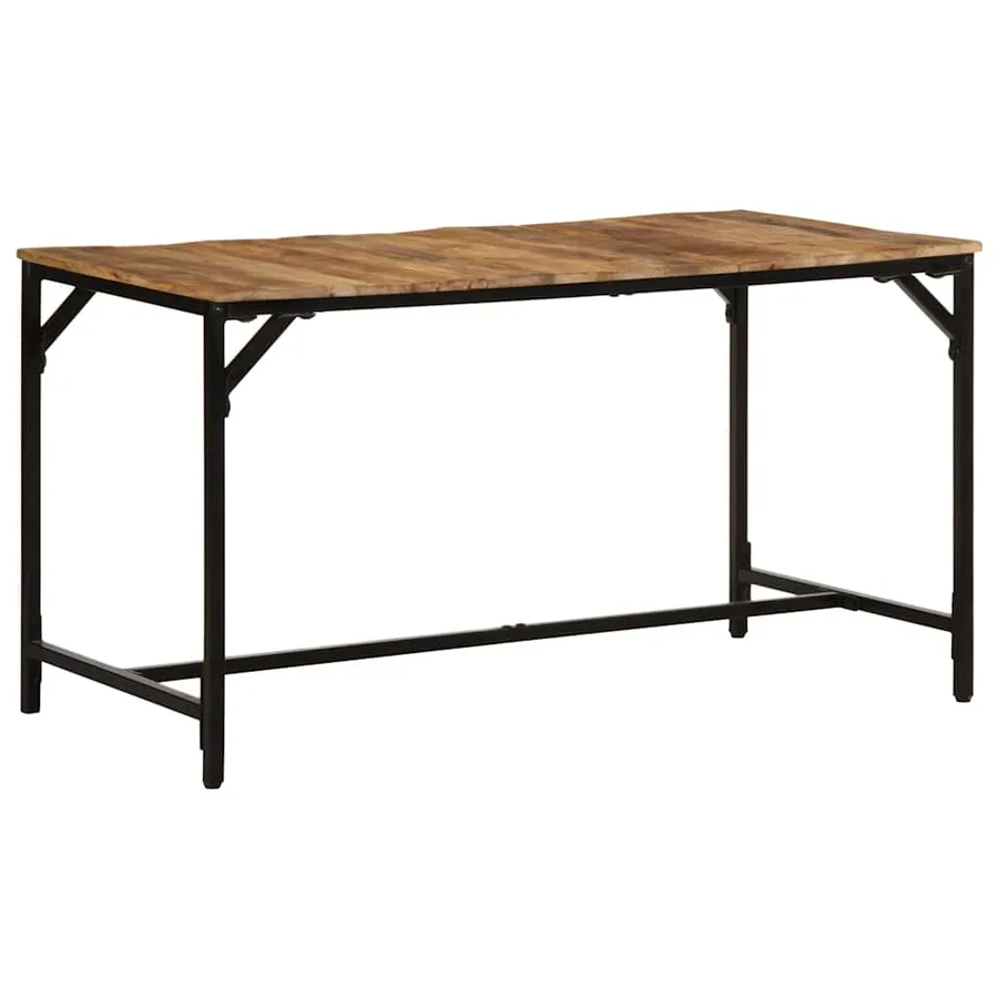 Table à manger 140x70x75 cm bois de manguier massif brut - 10