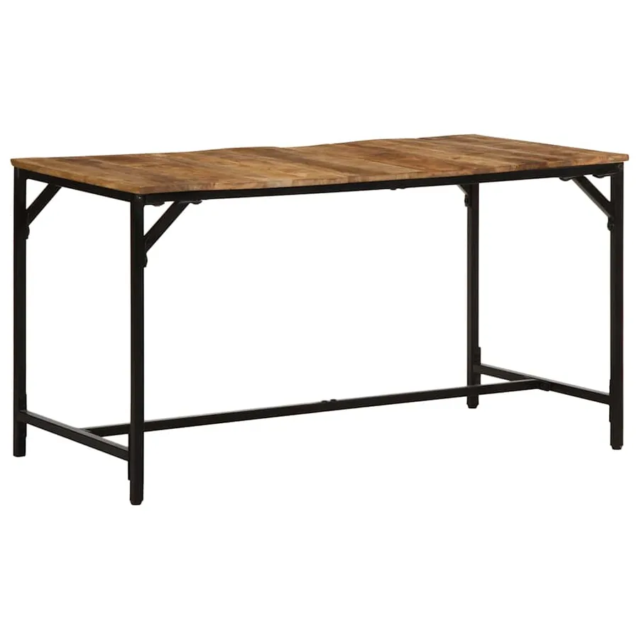Table à manger 140x70x75 cm bois de manguier massif brut - 11
