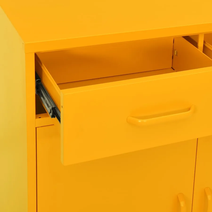 Armoire de rangement Jaune moutarde 80x35x101,5 cm Acier - 6