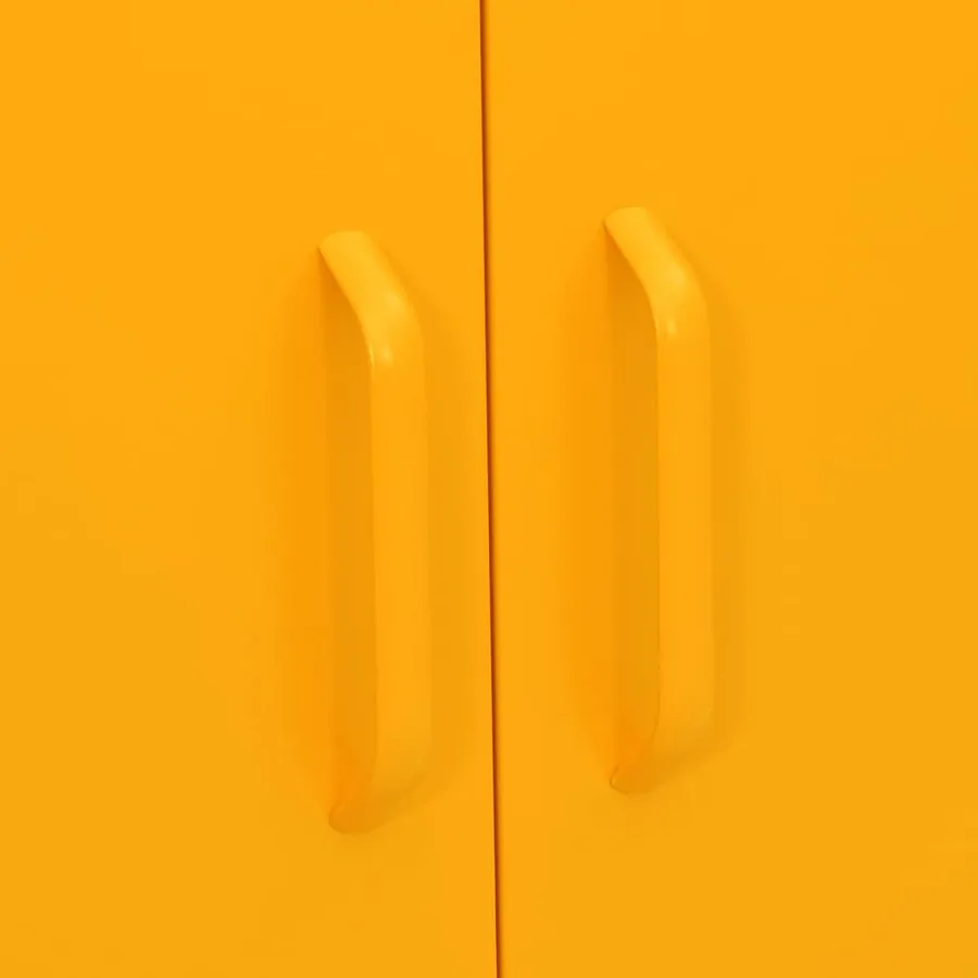 Armoire de rangement Jaune moutarde 80x35x101,5 cm Acier - 9