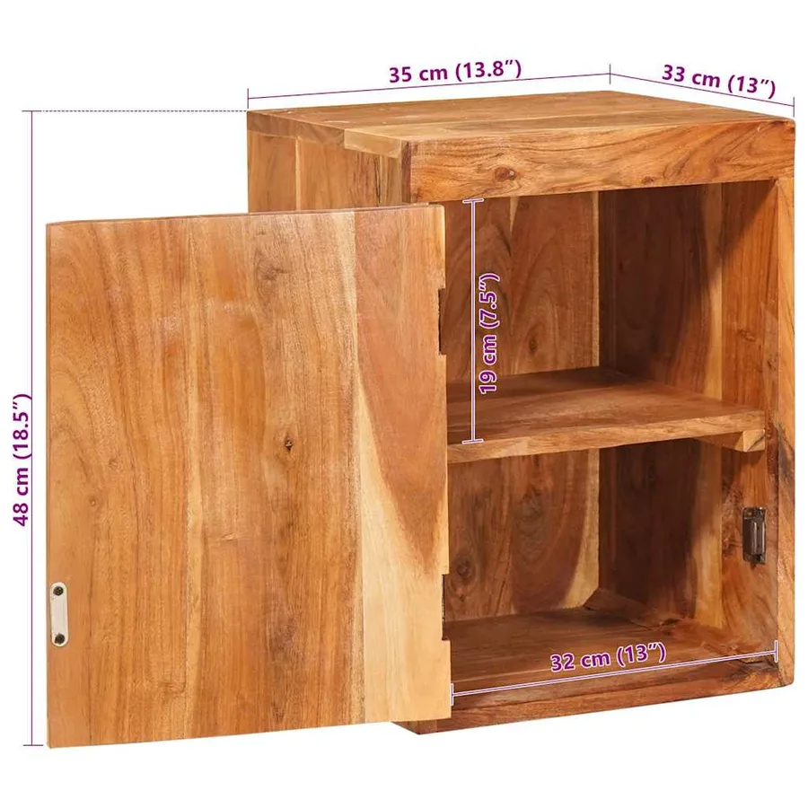 Table de chevet 2 pcs Marron Bois d'acacia massif - 11