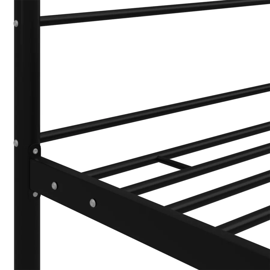 Cadre de lit à baldaquin sans matelas noir métal 180x200 cm - 5