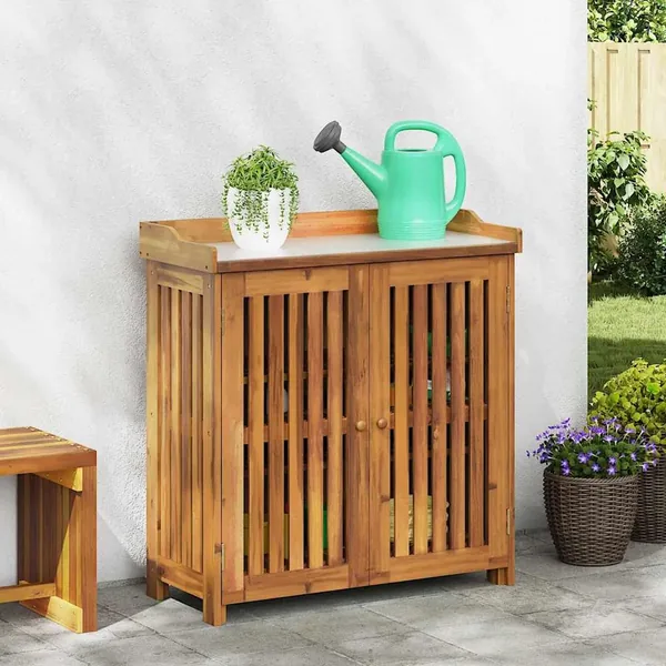 Armoire de jardin Naturel 93 x 41,5 x 98cm Bois d'Acacia Massif