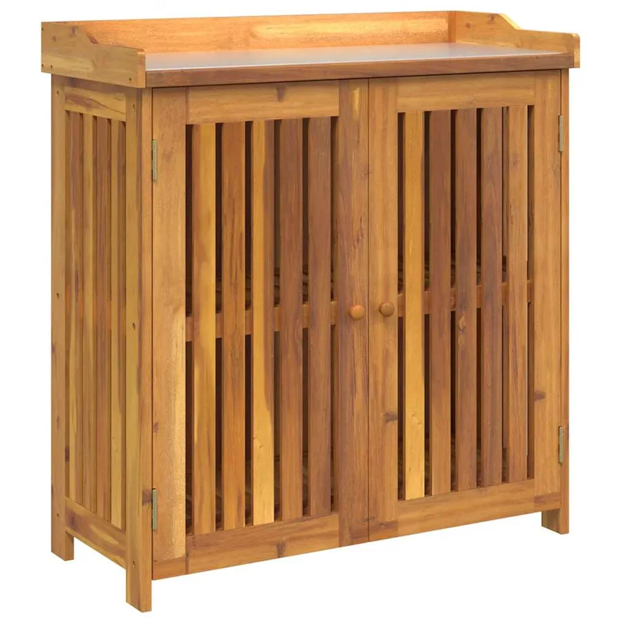 Armoire de jardin Naturel 93 x 41,5 x 98cm Bois d'Acacia Massif - 2