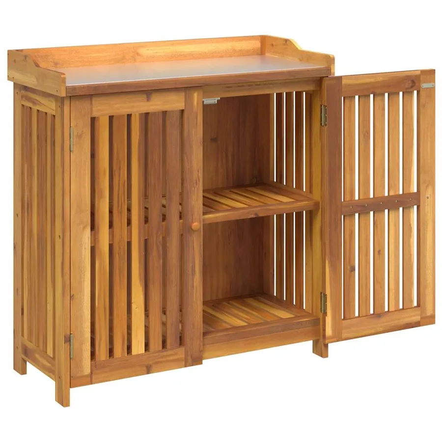 Armoire de jardin Naturel 93 x 41,5 x 98cm Bois d'Acacia Massif - 5