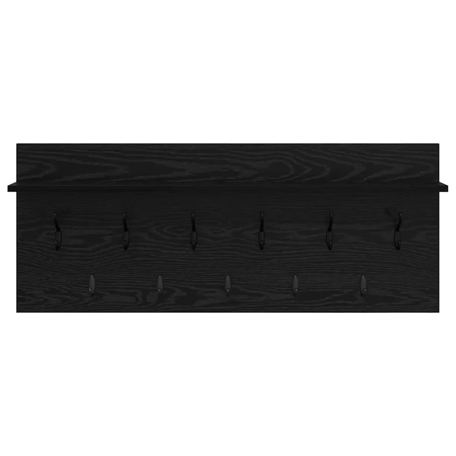 Porte-manteau mural avec étagère Chêne noir 100 x 40 x 12 cm - 5