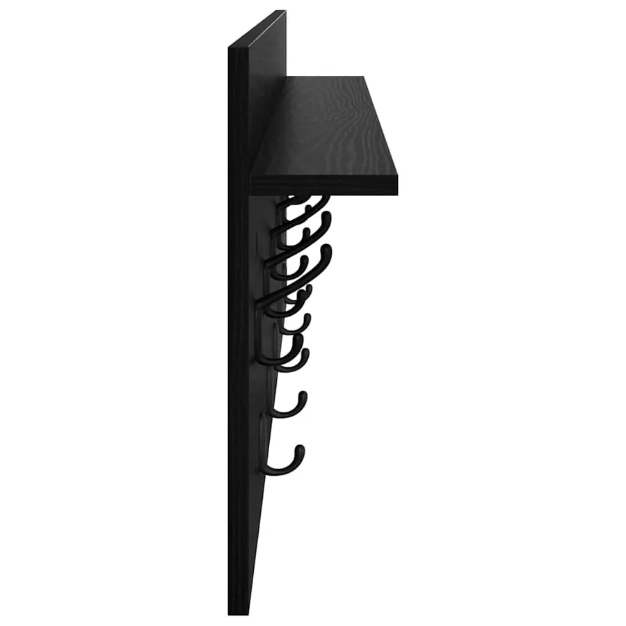 Porte-manteau mural avec étagère Chêne noir 100 x 40 x 12 cm - 6