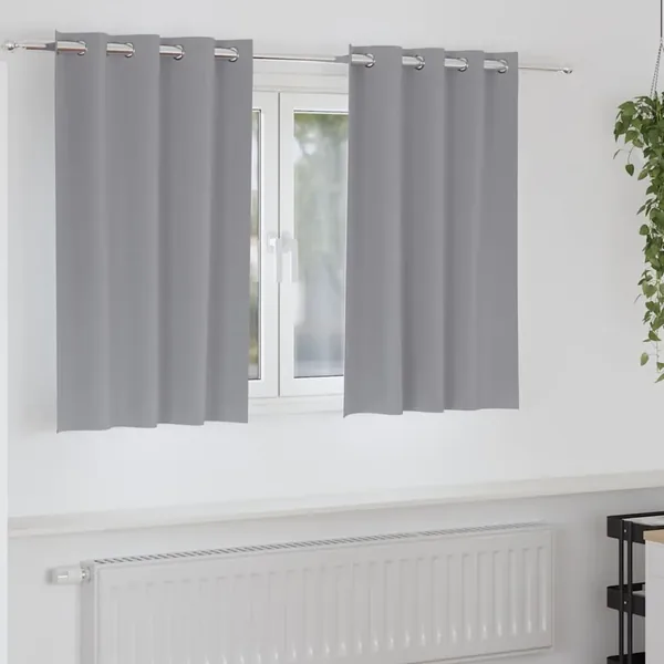 Rideaux occultants avec anneaux 2 pcs Gris clair 140 x 140 cm
