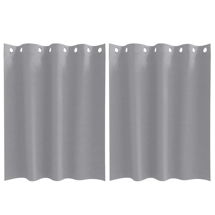 Rideaux occultants avec anneaux 2 pcs Gris clair 140 x 140 cm - 2