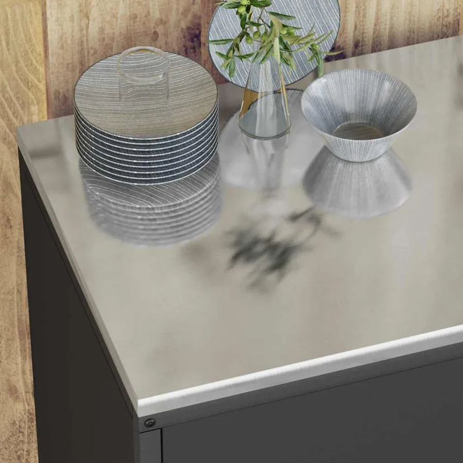 Ensemble de rangement cuisine HATTEM 3 pcs Noir - 5