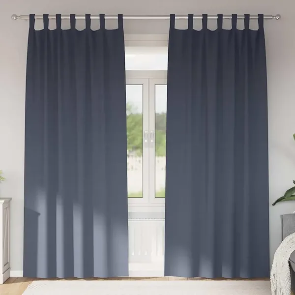 Rideaux occultants avec anneaux 2 pcs Anthracite 245 x 140 cm