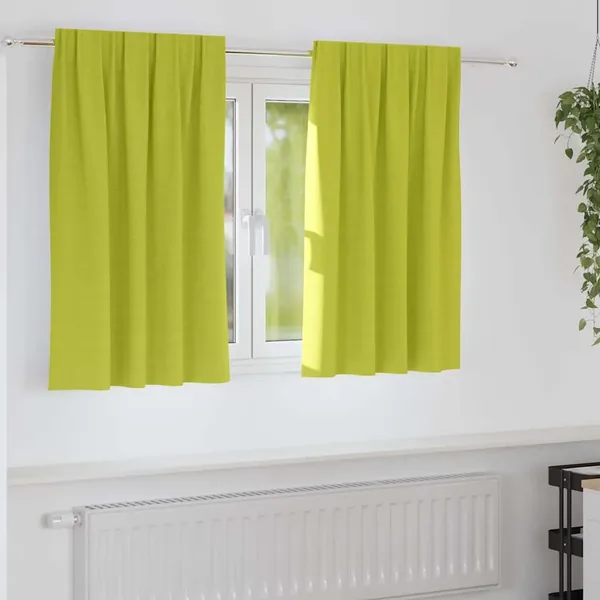 Rideaux occultants avec anneaux 2 pcs Vert 140 x 140 cm