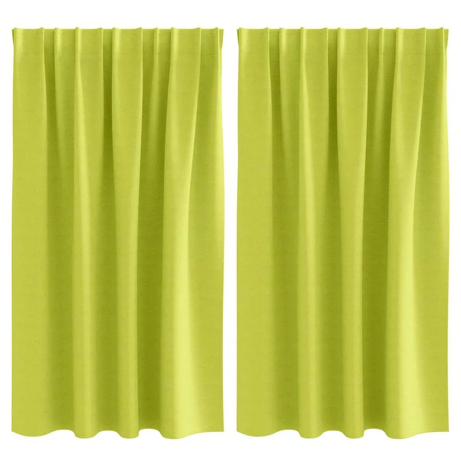 Rideaux occultants avec anneaux 2 pcs Vert 140 x 140 cm - 2