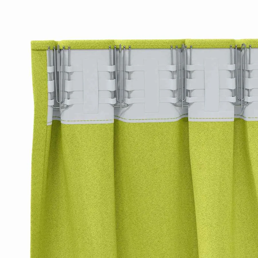 Rideaux occultants avec anneaux 2 pcs Vert 140 x 140 cm - 5