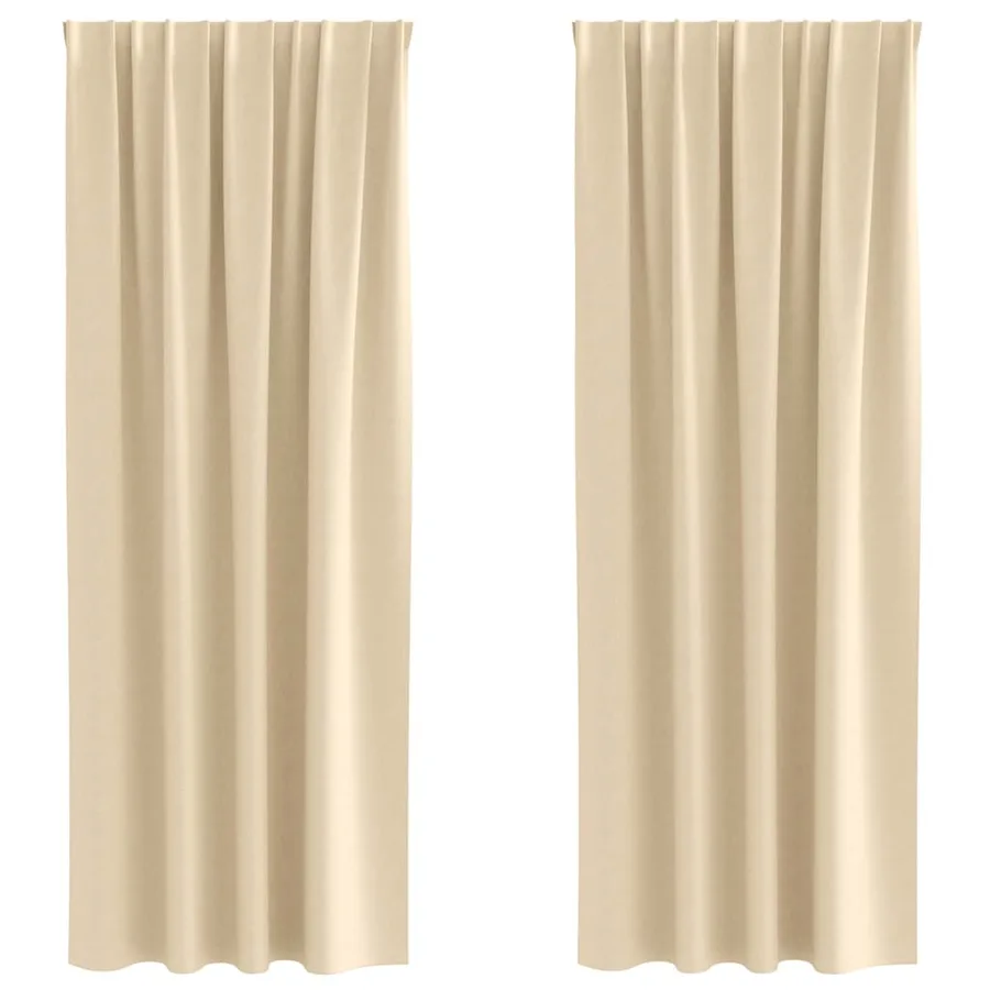 Rideaux occultants avec anneaux 2 pcs Crème 225 x 140 cm - 2