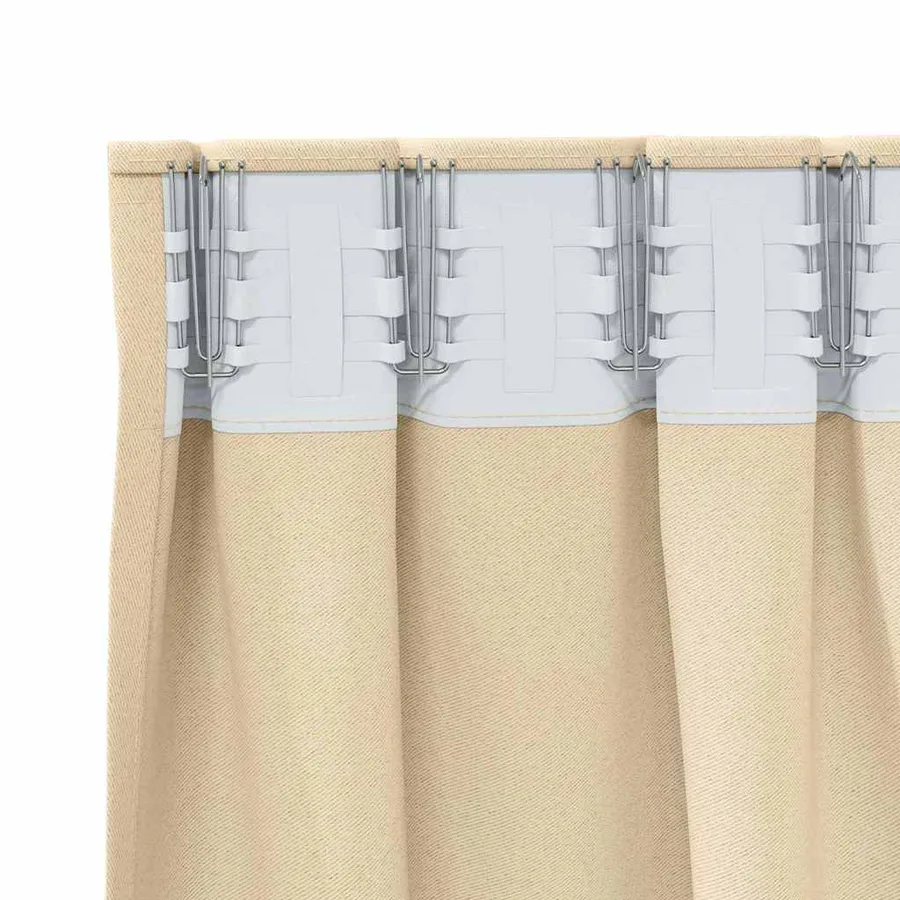 Rideaux occultants avec anneaux 2 pcs Crème 225 x 140 cm - 5