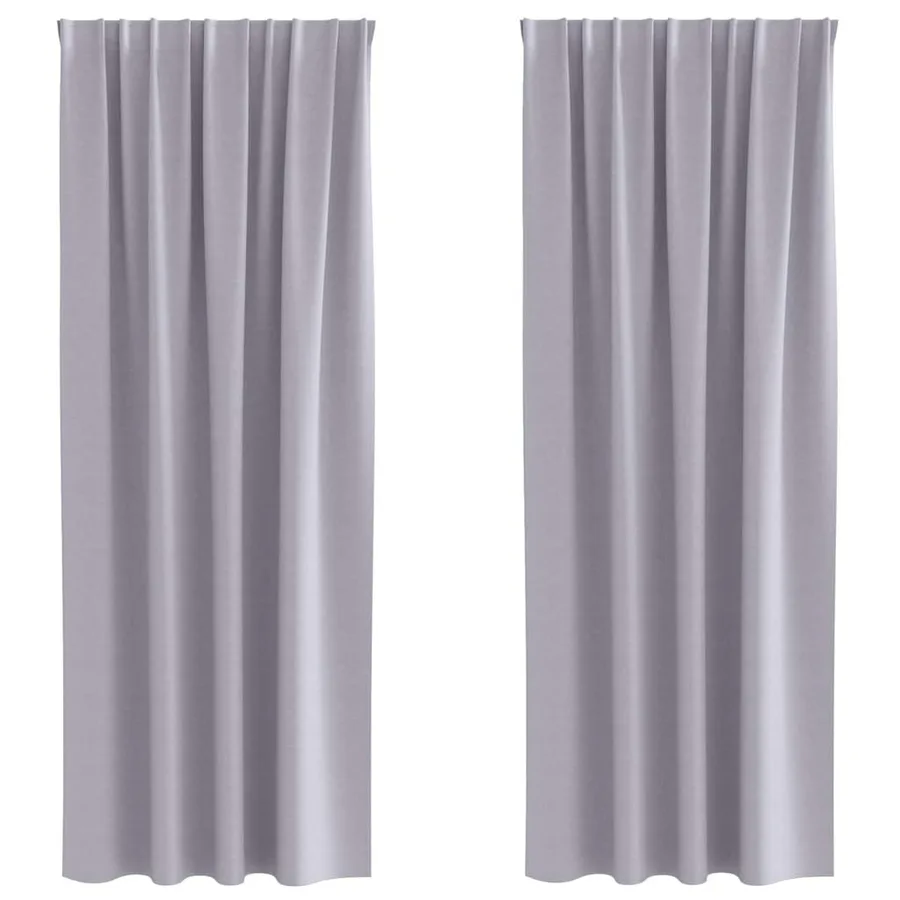 Rideaux occultants avec anneaux 2 pcs Gris métal 260 x 140 cm - 2